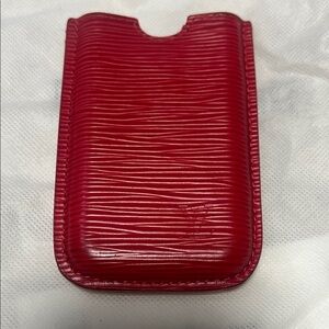 Authentic Louis Vuitton Red Epi Leather phone / card case